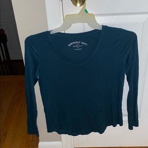 Green Seriously Soft- Perfect V long sleeve.